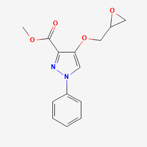 molecular formula C14H14N2O4 B2784745 Methyl 4-(oxiran-2-ylmethoxy)-1-phenylpyrazole-3-carboxylate CAS No. 2126177-98-6