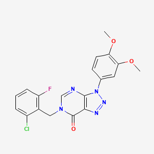 molecular formula C19H15ClFN5O3 B2784746 6-(2-chloro-6-fluorobenzyl)-3-(3,4-dimethoxyphenyl)-3H-[1,2,3]triazolo[4,5-d]pyrimidin-7(6H)-one CAS No. 872594-58-6