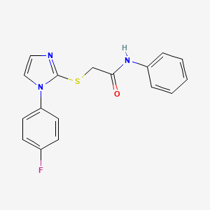 molecular formula C17H14FN3OS B2784748 2-[1-(4-fluorophenyl)imidazol-2-yl]sulfanyl-N-phenylacetamide CAS No. 688336-68-7