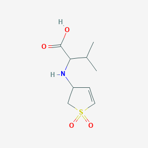 molecular formula C9H15NO4S B2784752 2-(1,1-Dioxo-2,3-dihydro-1H-1lambda*6*-thiophen-3-ylamino)-3-methyl-butyric acid CAS No. 1396964-43-4