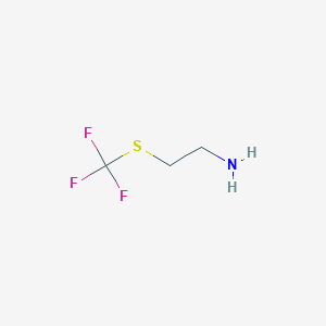 molecular formula C3H6F3NS B2784754 2-[(Trifluoromethyl)thio]ethanamine CAS No. 609354-98-5