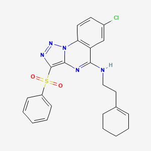 molecular formula C23H22ClN5O2S B2784755 7-chloro-N-(2-cyclohex-1-en-1-ylethyl)-3-(phenylsulfonyl)[1,2,3]triazolo[1,5-a]quinazolin-5-amine CAS No. 904579-85-7
