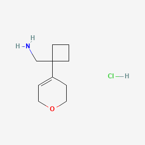 molecular formula C10H18ClNO B2784757 [1-(3,6-二氢-2H-吡喃-4-基)环丁基]甲胺;盐酸盐 CAS No. 2309474-37-9