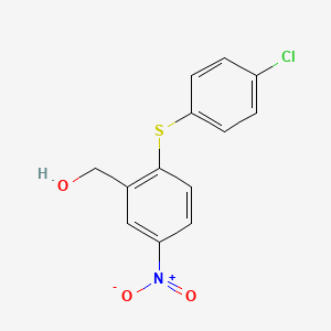 molecular formula C13H10ClNO3S B2784759 {2-[(4-Chlorophenyl)sulfanyl]-5-nitrophenyl}methanol CAS No. 66949-31-3
