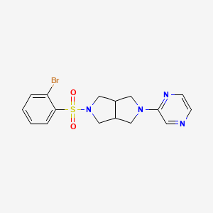 molecular formula C16H17BrN4O2S B2784766 2-[5-(2-Bromobenzenesulfonyl)-octahydropyrrolo[3,4-c]pyrrol-2-yl]pyrazine CAS No. 2415503-73-8