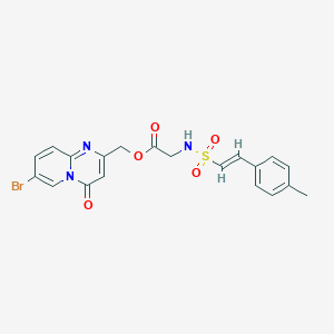 (7-bromo-4-oxopyrido[1,2-a]pyrimidin-2-yl)methyl 2-[[(E)-2-(4-methylphenyl)ethenyl]sulfonylamino]acetate