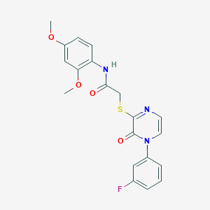 molecular formula C20H18FN3O4S B2784770 N-(2,4-dimethoxyphenyl)-2-{[4-(3-fluorophenyl)-3-oxo-3,4-dihydropyrazin-2-yl]sulfanyl}acetamide CAS No. 899998-61-9