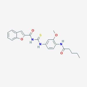 molecular formula C22H23N3O4S B278478 N-{[3-methoxy-4-(pentanoylamino)phenyl]carbamothioyl}-1-benzofuran-2-carboxamide 