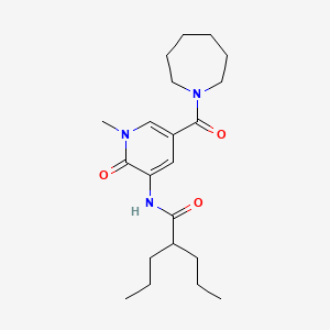 molecular formula C21H33N3O3 B2784781 N-(5-(azepane-1-carbonyl)-1-methyl-2-oxo-1,2-dihydropyridin-3-yl)-2-propylpentanamide CAS No. 1207005-16-0