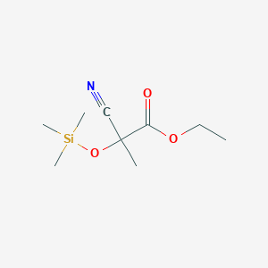 molecular formula C9H17NO3Si B2784784 乙酸2-氰基-2-甲基-2-[(三甲基硅基)氧基] CAS No. 67405-85-0