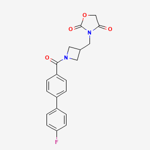 molecular formula C20H17FN2O4 B2784788 3-((1-(4'-Fluoro-[1,1'-biphenyl]-4-carbonyl)azetidin-3-yl)methyl)oxazolidine-2,4-dione CAS No. 2034334-08-0