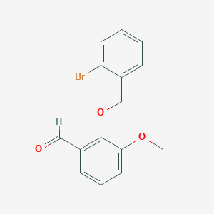 molecular formula C15H13BrO3 B2784806 2-[(2-Bromobenzyl)oxy]-3-methoxybenzaldehyde CAS No. 728885-46-9