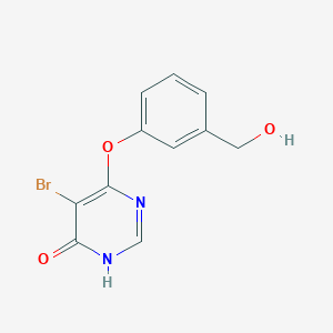 molecular formula C11H9BrN2O3 B2784807 5-Bromo-6-[3-(hydroxymethyl)phenoxy]-3,4-dihydropyrimidin-4-one CAS No. 1772741-96-4