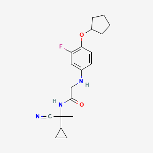 molecular formula C19H24FN3O2 B2784810 N-(1-Cyano-1-cyclopropylethyl)-2-(4-cyclopentyloxy-3-fluoroanilino)acetamide CAS No. 1436209-52-7