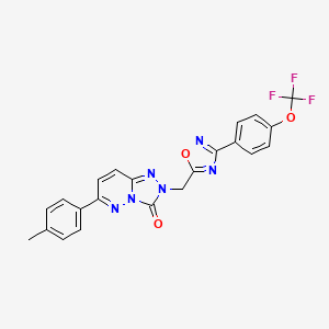 molecular formula C22H15F3N6O3 B2784820 6-(p-tolyl)-2-((3-(4-(trifluoromethoxy)phenyl)-1,2,4-oxadiazol-5-yl)methyl)-[1,2,4]triazolo[4,3-b]pyridazin-3(2H)-one CAS No. 1189430-34-9