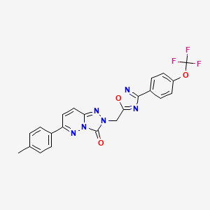 molecular formula C22H15F3N6O3 B2784820 6-(4-methylphenyl)-2-({3-[4-(trifluoromethoxy)phenyl]-1,2,4-oxadiazol-5-yl}methyl)-2H,3H-[1,2,4]triazolo[4,3-b]pyridazin-3-one CAS No. 1189430-34-9