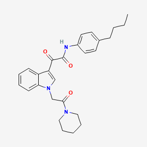 molecular formula C27H31N3O3 B2784823 N-(4-butylphenyl)-2-oxo-2-[1-(2-oxo-2-piperidin-1-ylethyl)indol-3-yl]acetamide CAS No. 872861-57-9