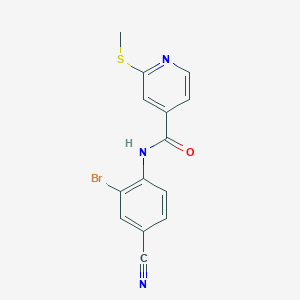 molecular formula C14H10BrN3OS B2784828 N-(2-bromo-4-cyanophenyl)-2-(methylsulfanyl)pyridine-4-carboxamide CAS No. 1376374-17-2