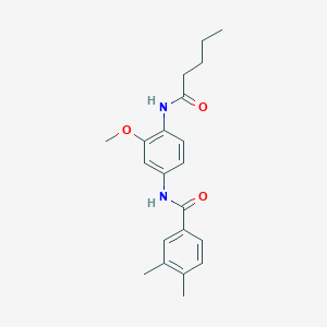 molecular formula C21H26N2O3 B278483 N-[3-methoxy-4-(pentanoylamino)phenyl]-3,4-dimethylbenzamide 