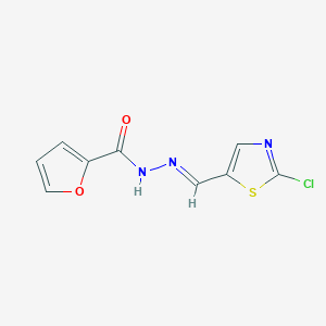 molecular formula C9H6ClN3O2S B2784832 N'-[(1E)-(2-chloro-1,3-thiazol-5-yl)methylidene]furan-2-carbohydrazide CAS No. 478067-98-0