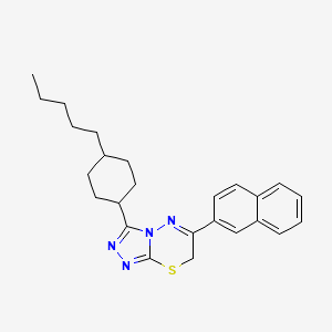 molecular formula C25H30N4S B2784833 6-(2-naphthyl)-3-(4-pentylcyclohexyl)-7H-[1,2,4]triazolo[3,4-b][1,3,4]thiadiazine CAS No. 860611-02-5