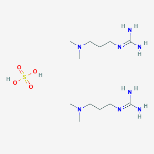 molecular formula C6H18N4O4S B2784841 Bis(1-[3-(dimethylamino)propyl]guanidine), sulfuric acid CAS No. 23061-57-6