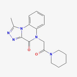 molecular formula C17H19N5O2 B2784845 1-methyl-5-(2-oxo-2-piperidinoethyl)[1,2,4]triazolo[4,3-a]quinoxalin-4(5H)-one CAS No. 1358636-95-9