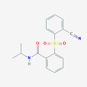 molecular formula C17H16N2O3S B2784846 2-((2-Cyanophenyl)sulfonyl)-N-isopropylbenzenecarboxamide CAS No. 477885-85-1