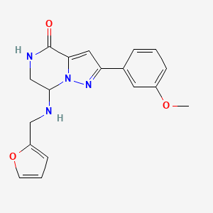 molecular formula C18H18N4O3 B2784847 7-[(2-furylmethyl)amino]-2-(3-methoxyphenyl)-6,7-dihydropyrazolo[1,5-a]pyrazin-4(5H)-one CAS No. 2109090-89-1