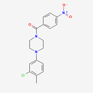molecular formula C18H18ClN3O3 B2784848 (4-(3-Chloro-4-methylphenyl)piperazin-1-yl)(4-nitrophenyl)methanone CAS No. 500584-95-2