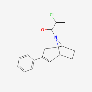 molecular formula C16H18ClNO B2784855 2-Chloro-1-(3-phenyl-8-azabicyclo[3.2.1]oct-2-en-8-yl)propan-1-one CAS No. 2411280-03-8