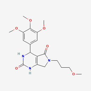 molecular formula C19H25N3O6 B2784859 6-(3-methoxypropyl)-4-(3,4,5-trimethoxyphenyl)-3,4,6,7-tetrahydro-1H-pyrrolo[3,4-d]pyrimidine-2,5-dione CAS No. 1021122-26-8