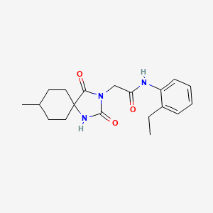 N-(2-ethylphenyl)-2-(8-methyl-2,4-dioxo-1,3-diazaspiro[4.5]dec-3-yl)acetamide