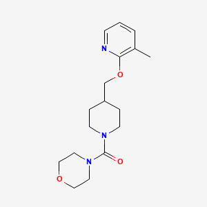 molecular formula C17H25N3O3 B2784863 4-(4-{[(3-Methylpyridin-2-yl)oxy]methyl}piperidine-1-carbonyl)morpholine CAS No. 2199061-81-7