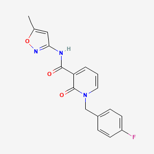 molecular formula C17H14FN3O3 B2784865 1-(4-fluorobenzyl)-N-(5-methylisoxazol-3-yl)-2-oxo-1,2-dihydropyridine-3-carboxamide CAS No. 932997-91-6