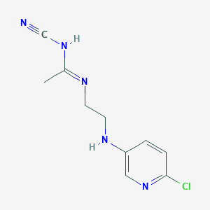 molecular formula C10H12ClN5 B2784871 N-{2-[(6-chloro-3-pyridinyl)amino]ethyl}-N'-cyanoethanimidamide CAS No. 866042-44-6
