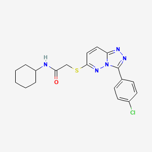 molecular formula C19H20ClN5OS B2784875 2-[[3-(4-chlorophenyl)-[1,2,4]triazolo[4,3-b]pyridazin-6-yl]sulfanyl]-N-cyclohexylacetamide CAS No. 852373-38-7