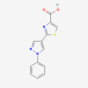 molecular formula C13H9N3O2S B2784891 2-(1-phenyl-1H-pyrazol-4-yl)-1,3-thiazole-4-carboxylic acid CAS No. 137576-90-0