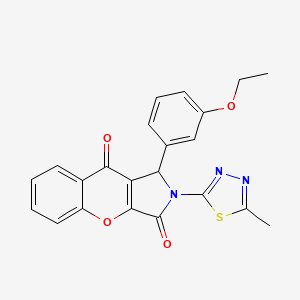 molecular formula C22H17N3O4S B2784892 1-(3-Ethoxyphenyl)-2-(5-methyl-1,3,4-thiadiazol-2-yl)-1,2-dihydrochromeno[2,3-c]pyrrole-3,9-dione CAS No. 620589-11-9
