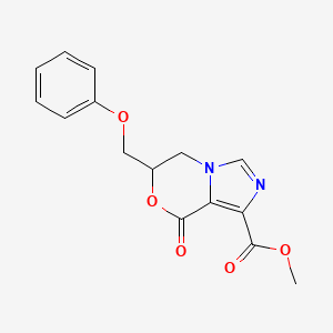 molecular formula C15H14N2O5 B2784893 methyl 8-oxo-6-(phenoxymethyl)-5,6-dihydro-8H-imidazo[5,1-c][1,4]oxazine-1-carboxylate CAS No. 294194-17-5