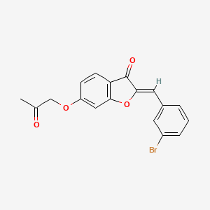 molecular formula C18H13BrO4 B2784894 (Z)-2-(3-bromobenzylidene)-6-(2-oxopropoxy)benzofuran-3(2H)-one CAS No. 879807-57-5