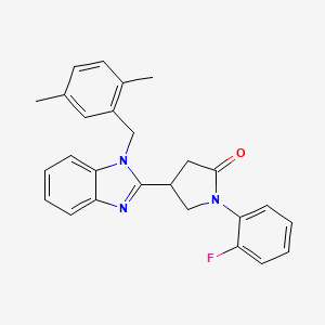 molecular formula C26H24FN3O B2784896 4-[1-(2,5-dimethylbenzyl)-1H-benzimidazol-2-yl]-1-(2-fluorophenyl)pyrrolidin-2-one CAS No. 847396-01-4