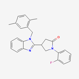 4-{1-[(2,5-dimethylphenyl)methyl]-1H-1,3-benzodiazol-2-yl}-1-(2-fluorophenyl)pyrrolidin-2-one