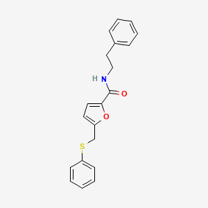 molecular formula C20H19NO2S B2784901 N-(2-phenylethyl)-5-[(phenylsulfanyl)methyl]furan-2-carboxamide CAS No. 831240-77-8