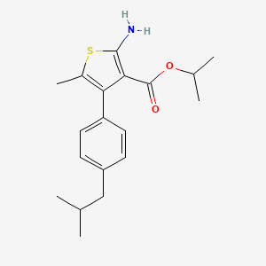 molecular formula C19H25NO2S B2784906 Isopropyl 2-amino-4-(4-isobutylphenyl)-5-methylthiophene-3-carboxylate CAS No. 438197-25-2