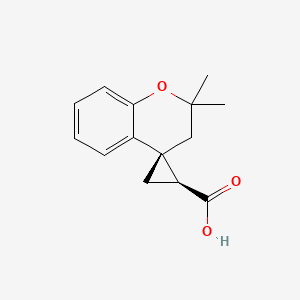 molecular formula C14H16O3 B2784912 (1'S,4R)-2,2-二甲基螺[3H-香豆素-4,2'-环丙烷]-1'-羧酸 CAS No. 1807916-73-9