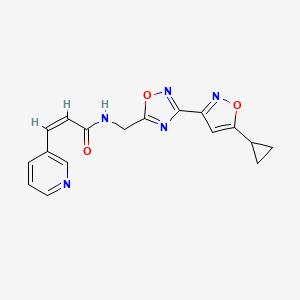 (Z)-N-((3-(5-cyclopropylisoxazol-3-yl)-1,2,4-oxadiazol-5-yl)methyl)-3-(pyridin-3-yl)acrylamide
