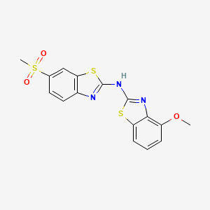 molecular formula C16H13N3O3S3 B2784919 4-methoxy-N-(6-(methylsulfonyl)benzo[d]thiazol-2-yl)benzo[d]thiazol-2-amine CAS No. 862974-06-9