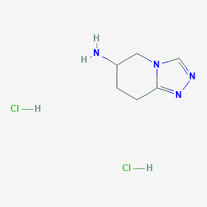 molecular formula C6H12Cl2N4 B2784923 5,6,7,8-Tetrahydro-[1,2,4]triazolo[4,3-a]pyridin-6-amine;dihydrochloride CAS No. 2260932-36-1
