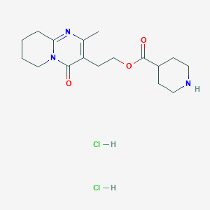 molecular formula C17H27Cl2N3O3 B2784926 2-(2-Methyl-4-oxo-6,7,8,9-tetrahydropyrido[1,2-a]pyrimidin-3-yl)ethyl piperidine-4-carboxylate;dihydrochloride CAS No. 2309473-86-5